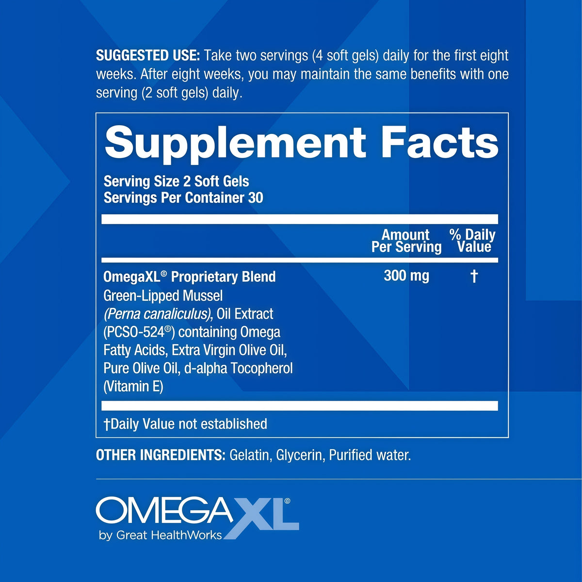 OmegaXL Joint Support Supplement, 60 Count Green Lipped Mussel Oil, Soft Gel Pill, Natural Joint & Muscle Support Supplement, Clinically Supported, Non-GMO, Drug-Free
