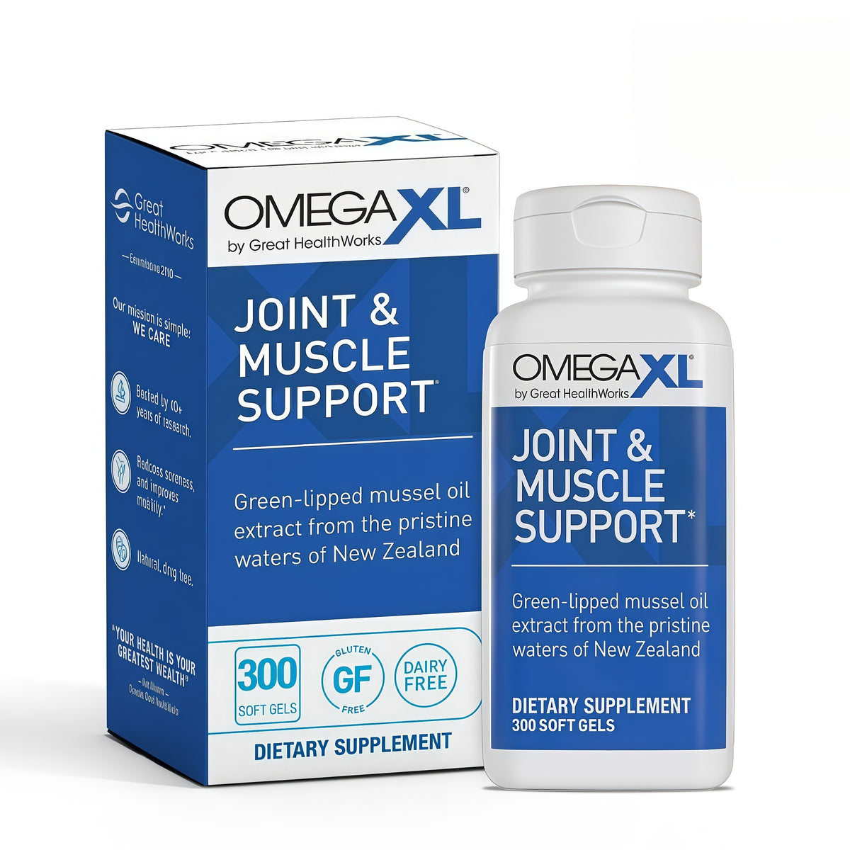 OmegaXL Joint Support Supplement, 60 Count Green Lipped Mussel Oil, Soft Gel Pill, Natural Joint & Muscle Support Supplement, Clinically Supported, Non-GMO, Drug-Free